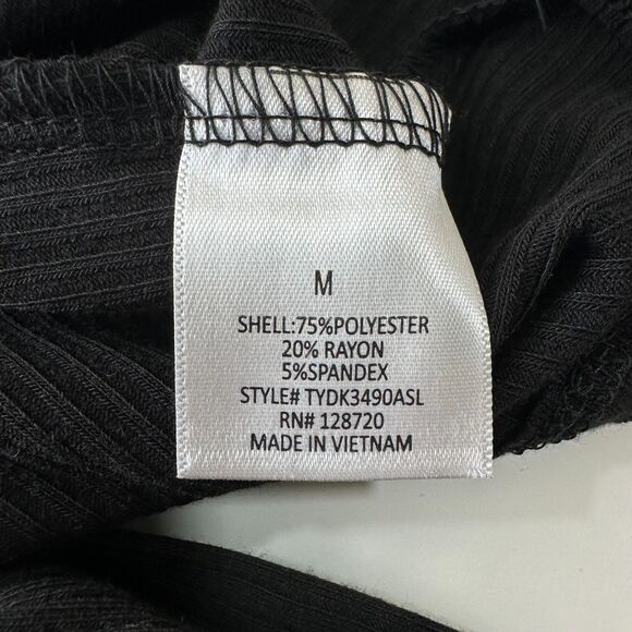 NWT Francesca's Blue Rain Aubree Rib-Knit Tie-Back Tank Top Black Size Medium M - Picture 8 of 8